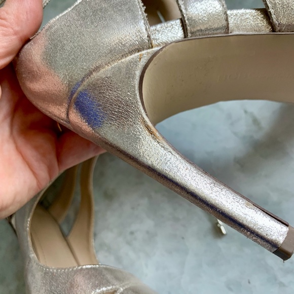 BGBGeneration Gold Cutout Lace Up Retro Heels - Picture 7 of 9